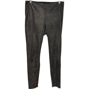 LYSSE Black Buffed Suede High Waisted Leggings Size Medium